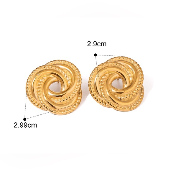 18K Gold Plated Statement Earrings*Serena Earrings In Gold*Vintage Inspired*JD - Picture 3 of 3